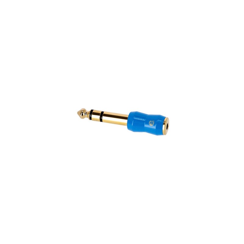 Adam Hall Connectors 4 STAR A MF3 JM3 G BLU LINE - Adapter liniowy mini Jack F 3,5 mm TRS x Jack 6,3 mm TRS