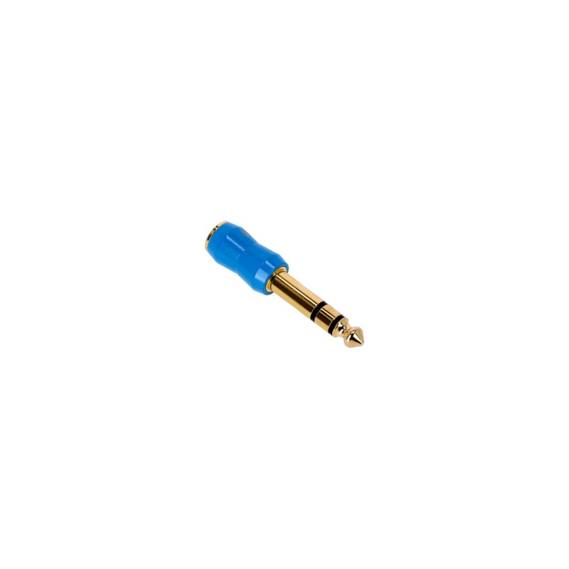 Adam Hall Connectors 4 STAR A MF3 JM3 G BLU LINE - Adapter liniowy mini Jack F 3,5 mm TRS x Jack 6,3 mm TRS