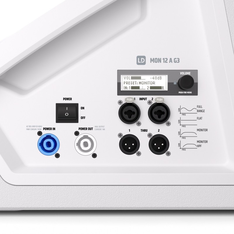 LD Systems MON 12 A G3 W - Aktywny koaksjalny monitor sceniczny 12"