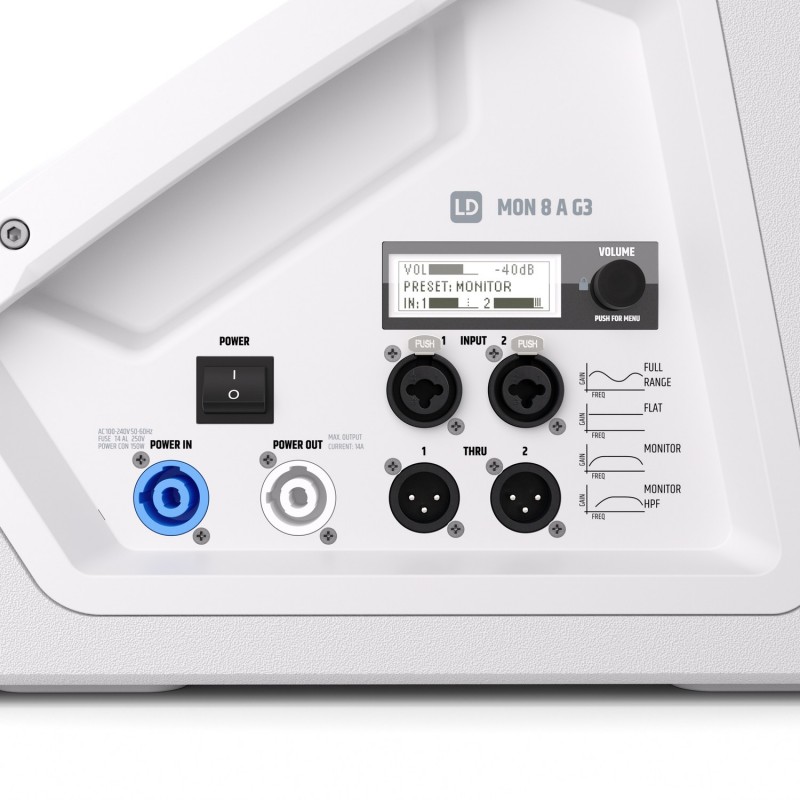 LD Systems MON 8 A G3 W - Aktywny koaksjalny monitor sceniczny 8"