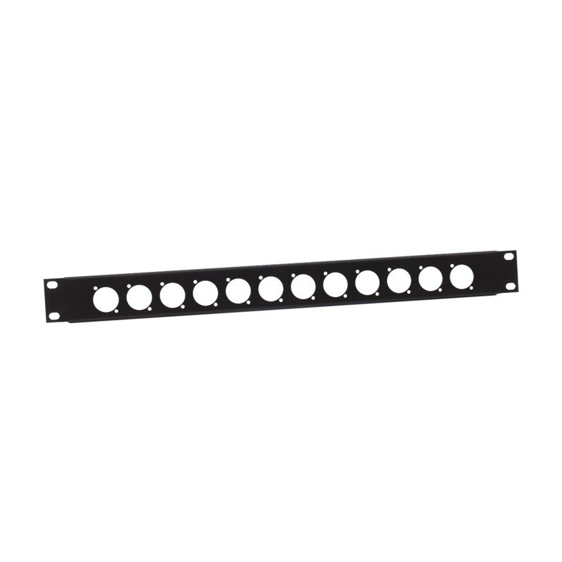 Adam Hall 19" Parts 872213 - Panel z otworami do szafy rack w kształcie litery U, 19", 1U, dla 12 gniazd