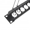 Adam Hall 19" Parts 872225 - Panel z otworami do szafy rack w kształcie litery U, 19", 1U, z uchwytem kablowym odciążającym, dla