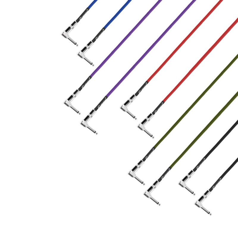 Adam Hall Cables 4 STAR IRR 0090 SET - Zestaw 5 kabli krosowych do efektów gitarowych Jack TS - 0,9 m