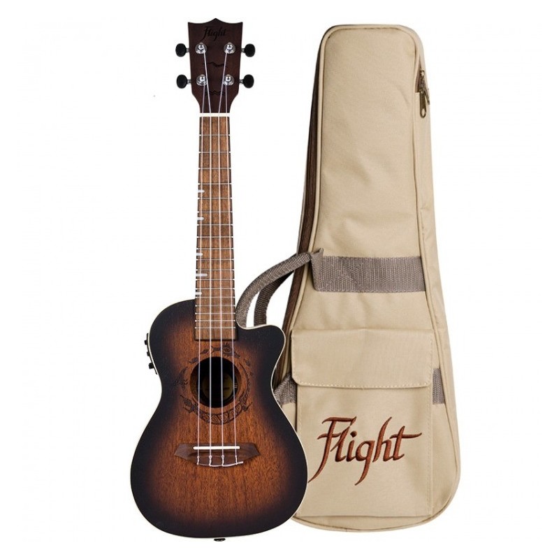 FLIGHT DUC380 CEQ Amber - ukulele e-akustyczne koncertowe