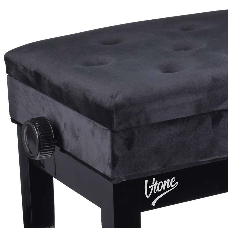 V-TONE ŁAWA 2 WL ława do pianina ze schowkiem WELUR BK - 3