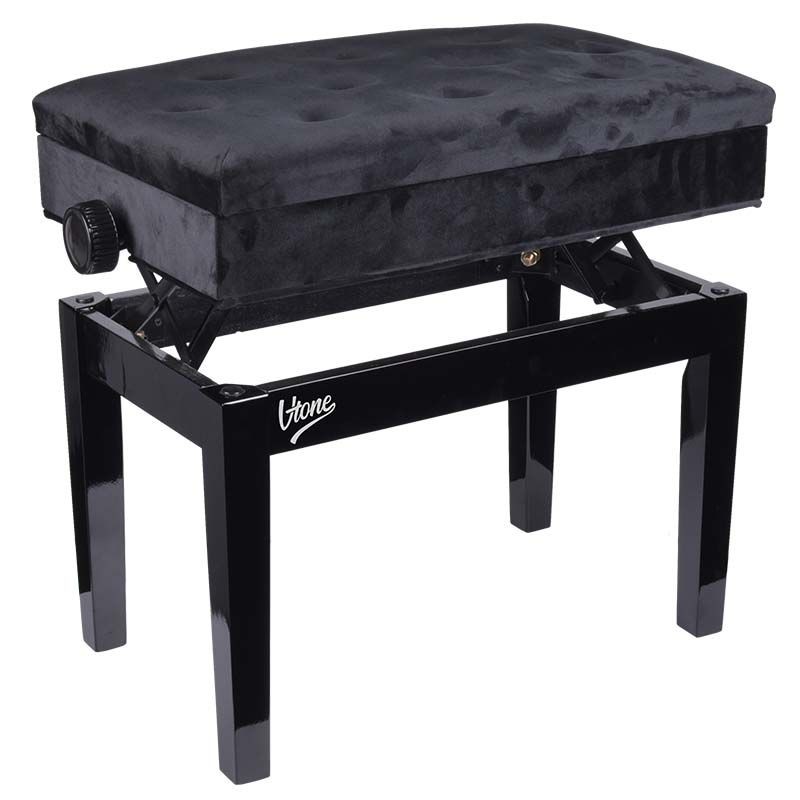 V-TONE ŁAWA 2 WL ława do pianina ze schowkiem WELUR BK - 4