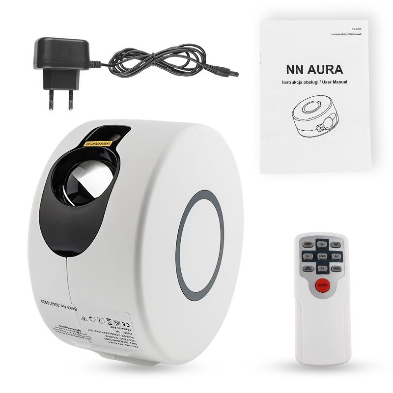 NN AURA - Projektor gwiazd nieba LED rzutnik laser lampka nocna