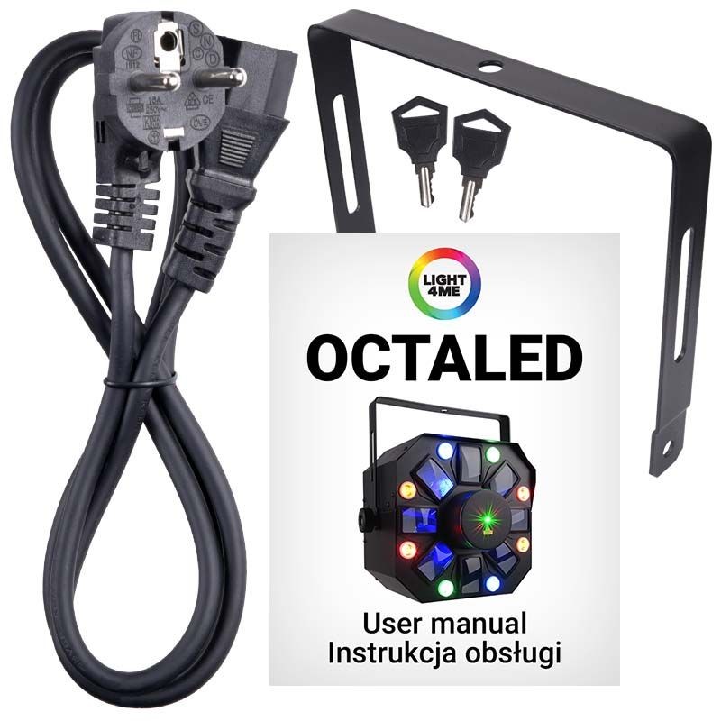 Light4Me OCTALED - Efekt świetlny disco RGBWA flower laser stroboskop
