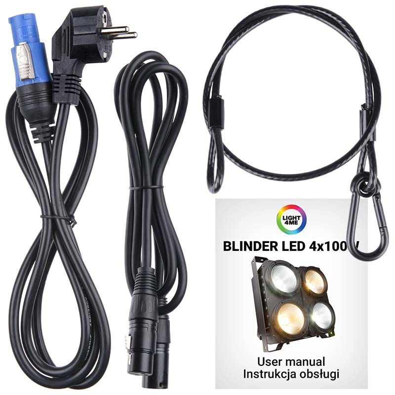 Light4Me BLINDER LED 4x100W - Oświetlacz sceniczny ze stroboskopem
