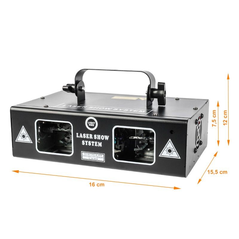 Light4Me LASER RGB GEOMETRIC 2x350mW - Rzutnik laserowy z wbudowanymi efektami
