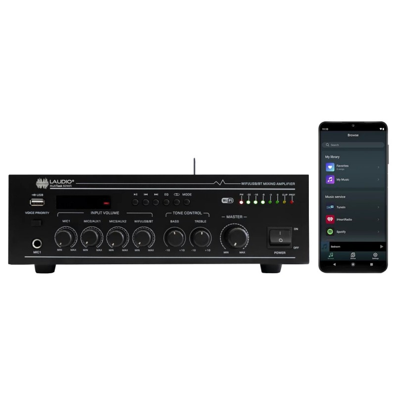 Laudio MultiTask 60W WiFi - Wzmacniacz 100V z funkcjami sieciowymi