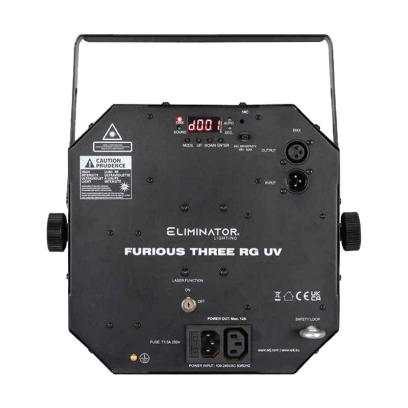 Eliminator Furious Three RG UV - Efekt disco LED