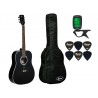 Gitara akustyczna Ever Play AP-400 BK + pokrowiec + tuner + kostki - zestaw 1548