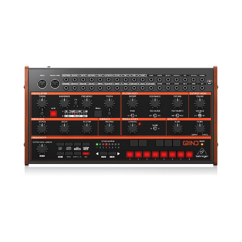 Behringer GRIND - półmodularny syntezator hybrydowy - 1 - Syntezatory - Hybrydowy półmodularny syntezator; 24 cyfrowych silników