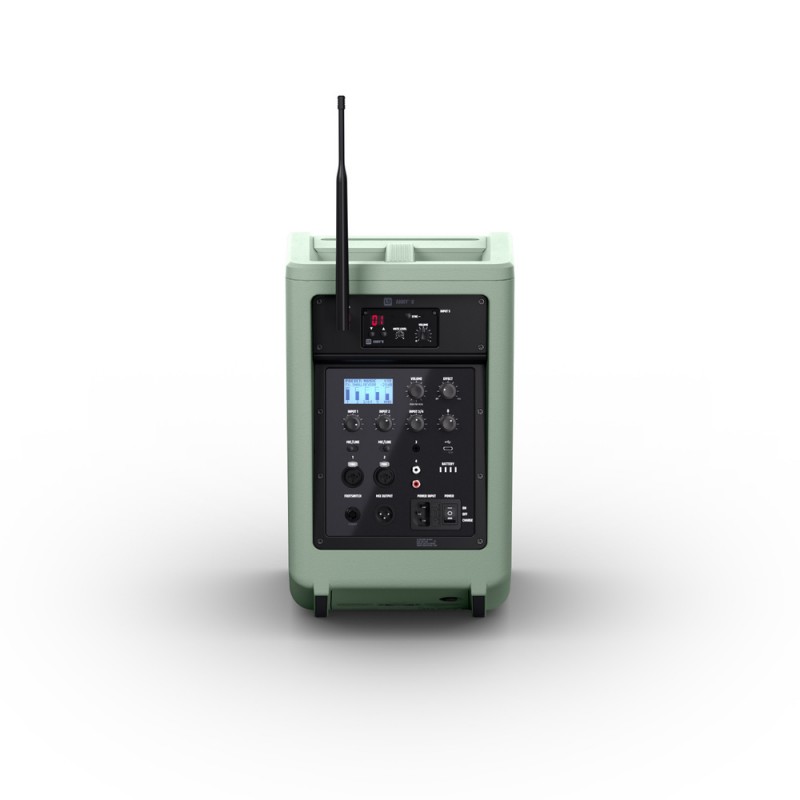 LD Systems ANNY 8 BPH B5 GN - Przenośny głośnik Bluetooth PA z mikrofonem nagłownym