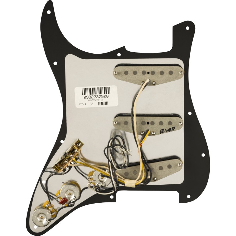 Fender Pre-Wired Strat Pickguard Pure Vintage '65 Black 11 - Pickguard