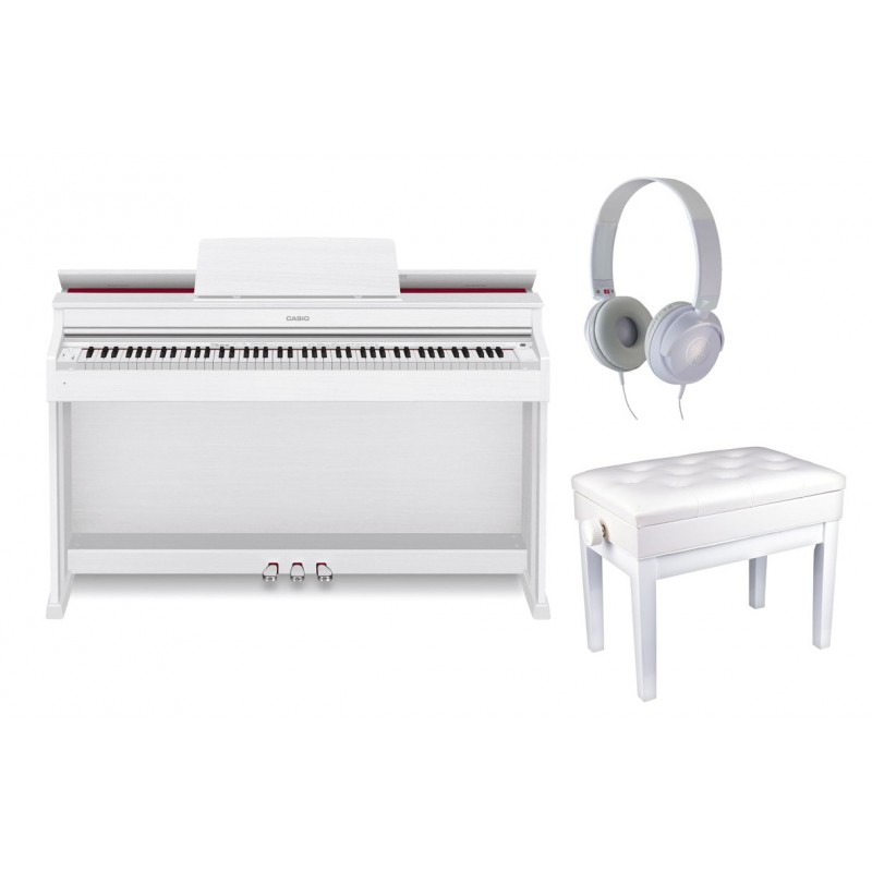 Pianino cyfrowe Casio AP-470 WE + ława + słuchawki w zestawie