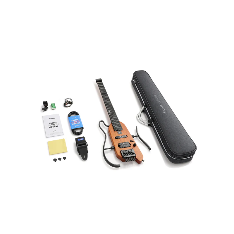 Donner HUSH-X Natural Gitara elektryczna - 6 - Gitary elektryczne - Gitara elektryczna Donner HUSH-X to przenośna konstrukcja be