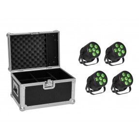 Eurolite 4x LED Silent PAR 6 QCL Floor BK - Zestaw oświetleniowy