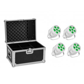 Eurolite 4x LED Silent PAR 6 QCL Floor WH - Zestaw oświetleniowy