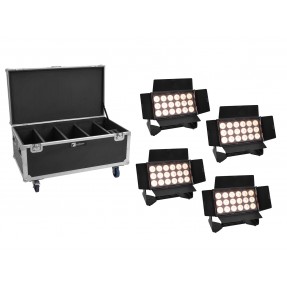 Eurolite 4x Multiflood IP 18x10W RGBW Wash CRMX - Zestaw oświetleniowy