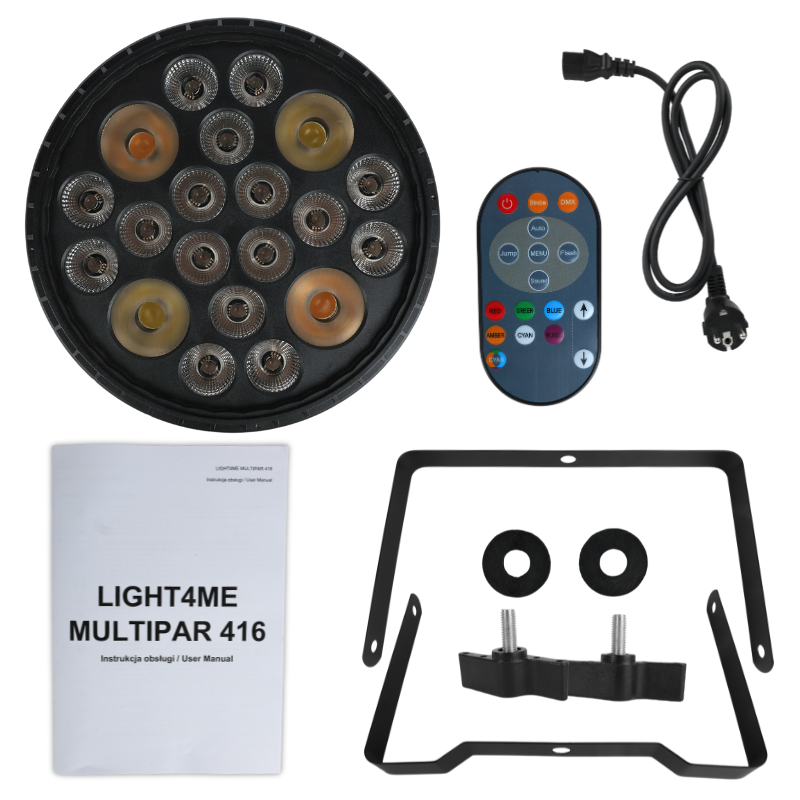 Light4Me MULTIPAR 416 RGB-UV+WW/CW - Reflektor sceniczny oświetlenie LED