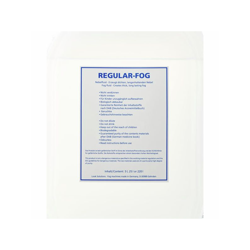 Look Regular Fluid 5l - Płyn do wytwornic mgły - 2 - Płyny do dymu, baniek - Płyn do wytwornic mgły, tworzy gęstą i niezwykle tr