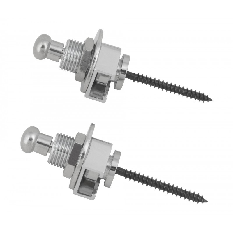 Warwick S-Style Security Lock System Set Chrome - 2 - Pasy, paski - Straplocki do paska gitarowego, 2 sztuki zestaw Schaller Sec