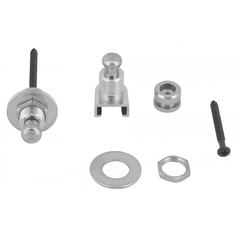 Warwick S-Style Security Lock System Set Chrome - 4 - Pasy, paski - Straplocki do paska gitarowego, 2 sztuki zestaw Schaller Sec