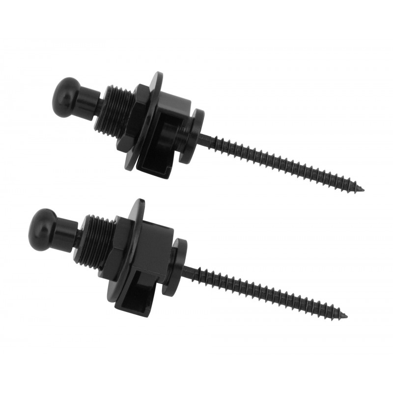 Warwick S-Style Security Lock System Set Black Straplock - 2 - Pasy, paski - Straplocki do paska gitarowego, 2 sztuki, zestaw Sc