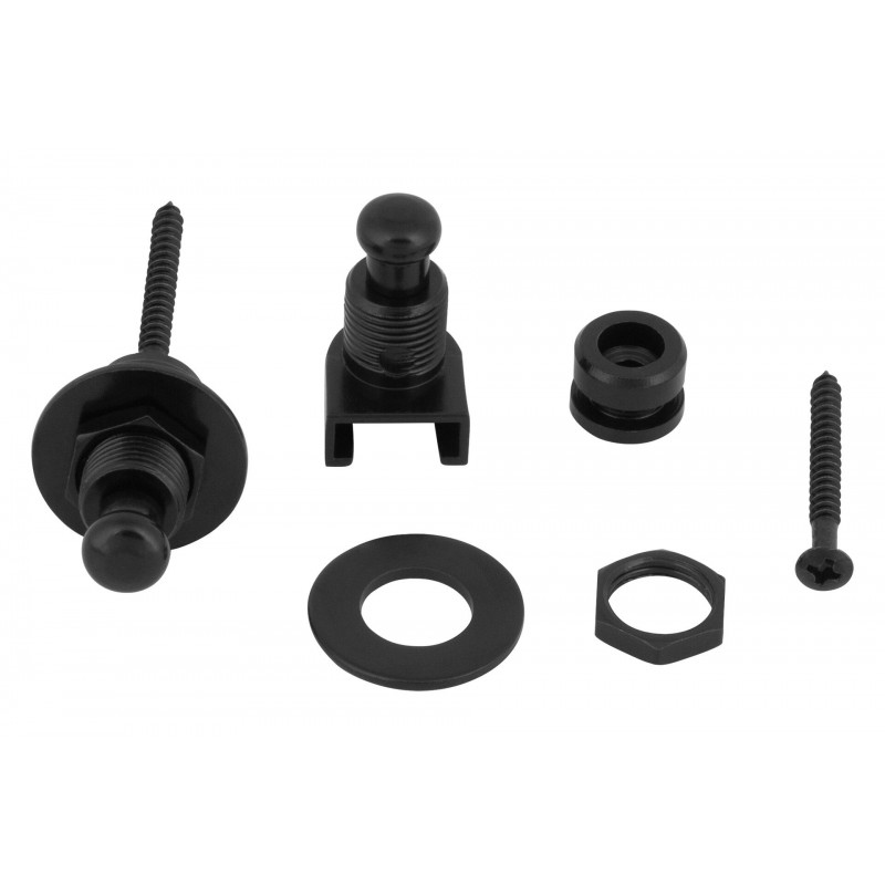 Warwick S-Style Security Lock System Set Black Straplock - 4 - Pasy, paski - Straplocki do paska gitarowego, 2 sztuki, zestaw Sc