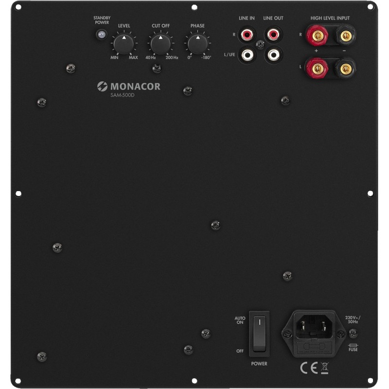 Monacor SAM-500D Aktywny cyfrowy moduł subwoofera 500W RMS