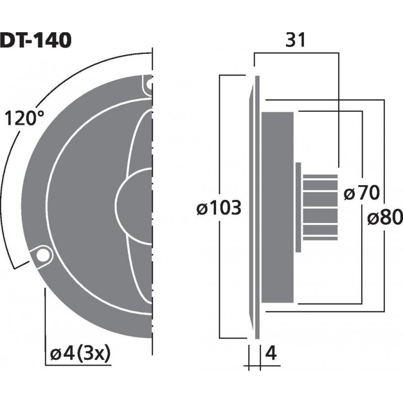 Monacor DT-140 Głośnik kopułkowy wysokotonowy, 40W RMS