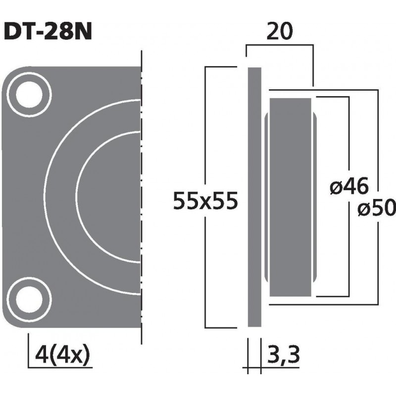 Monacor DT-28N Głośnik neodymowy wysokotonowy, 50W RMS