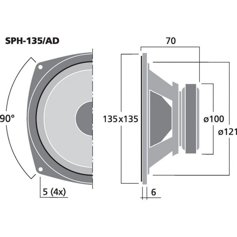 Monacor SPH-135/AD Głośnik nisko-średniotonowy, 40W RMS