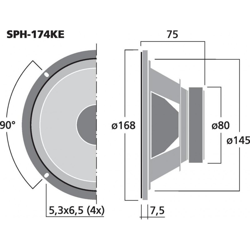 Monacor SPH-174KE Głośnik nisko-średniotonowy, 50W RMS
