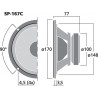 Monacor SP-167C Głośnik nisko-średniotonowy, 50W RMS