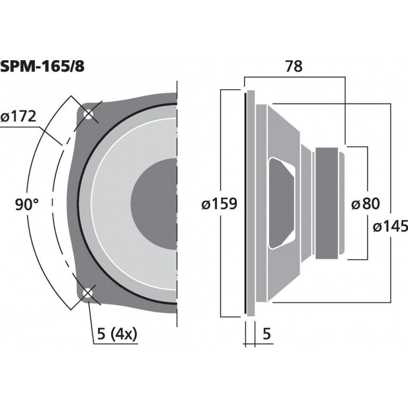 Monacor SPM-165/8 Głośnik nisko-średniotonowy, 60W RMS