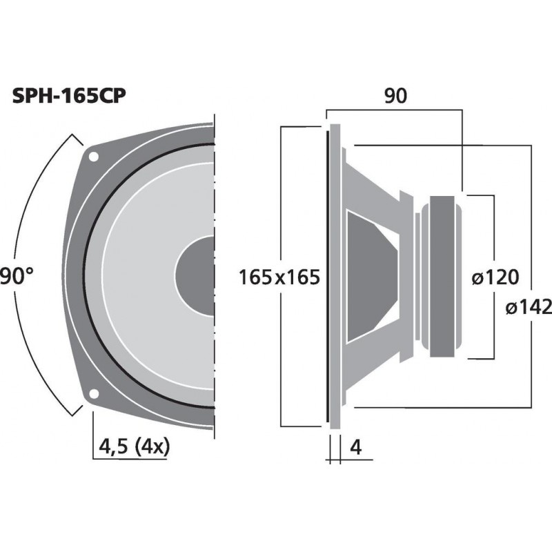 Monacor SPH-165CP Głośnik nisko-średniotonowy, 80W RMS
