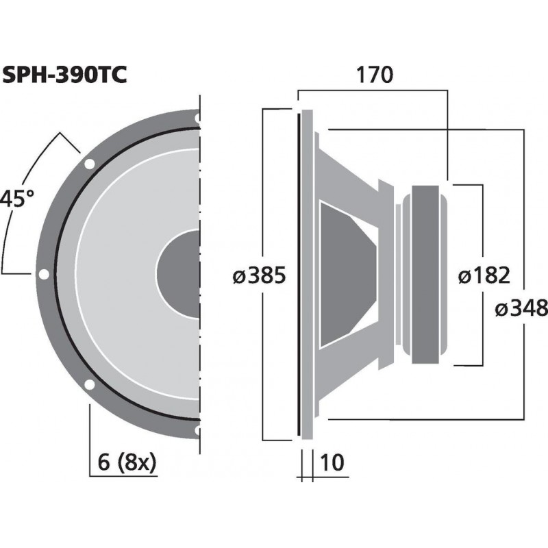Monacor SPH-390TC Głośnik niskotonowy, 2 x 150W RMS
