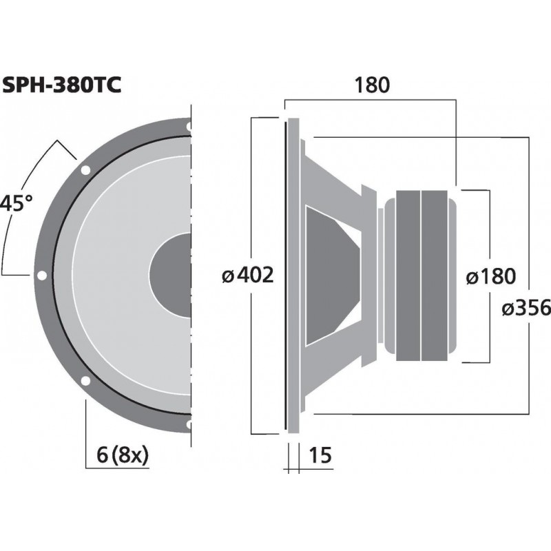 Monacor SPH-380TC Głośnik niskotonowy, 2 x 250W RMS