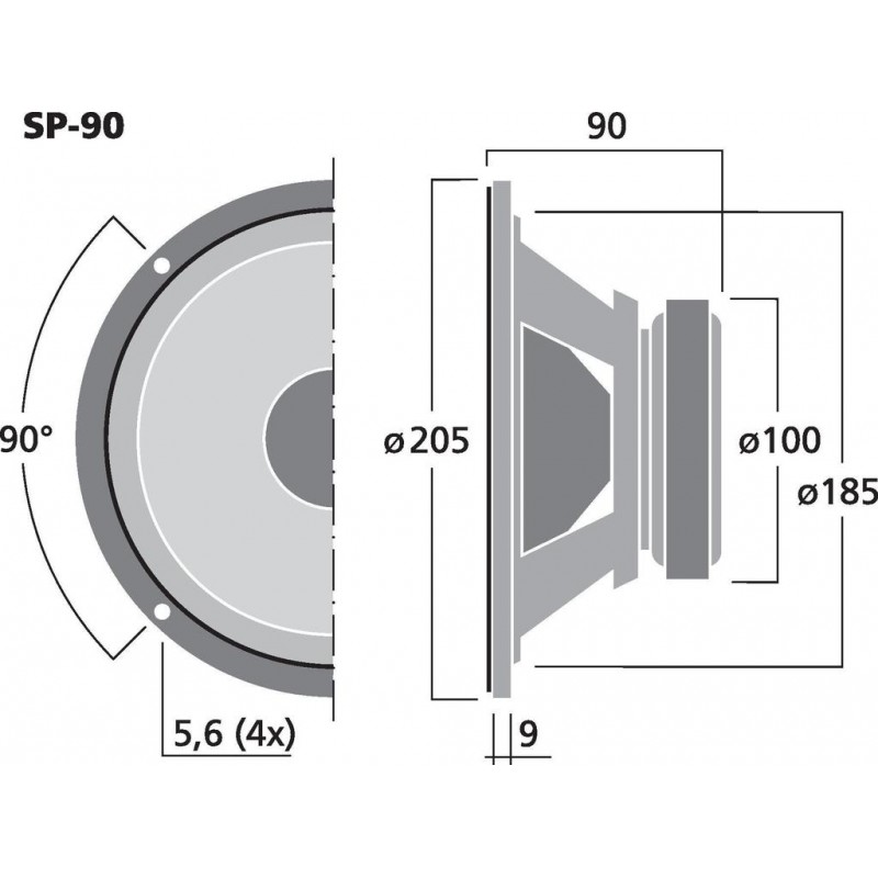 Monacor SP-90 Głośnik niskotonowy, 35W RMS