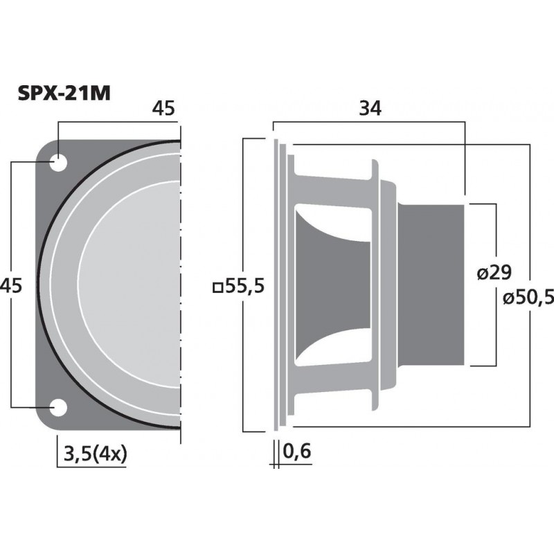 Monacor SPX-21M Głośnik pełnopasmowy, 12W RMS