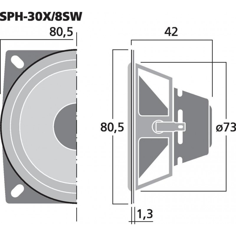 Monacor SPH-30X/8SW Głośnik pełnopasmowy, 20W RMS