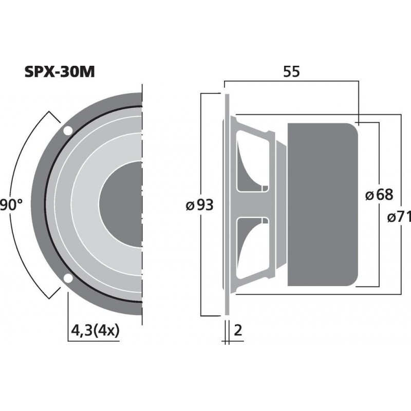 Monacor SPX-30M Głośnik pełnopasmowy, 20W RMS