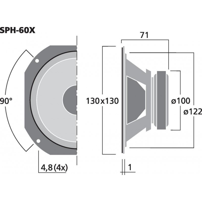 Monacor SPH-60X Głośnik szerokopasmowy, 30W RMS