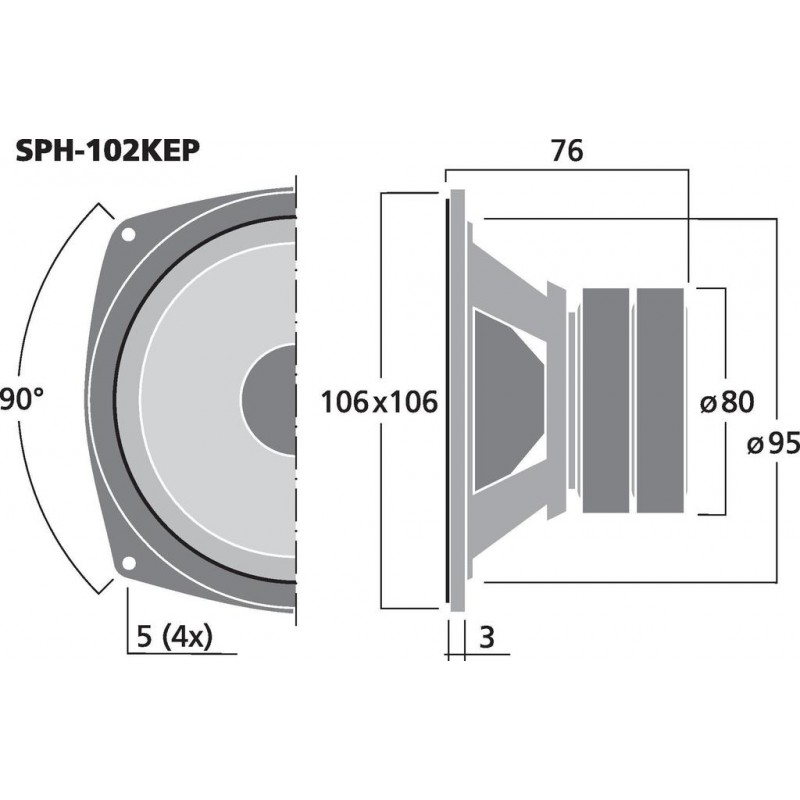 Monacor SPH-102KEP Głośnik średniotonowy, 40W RMS