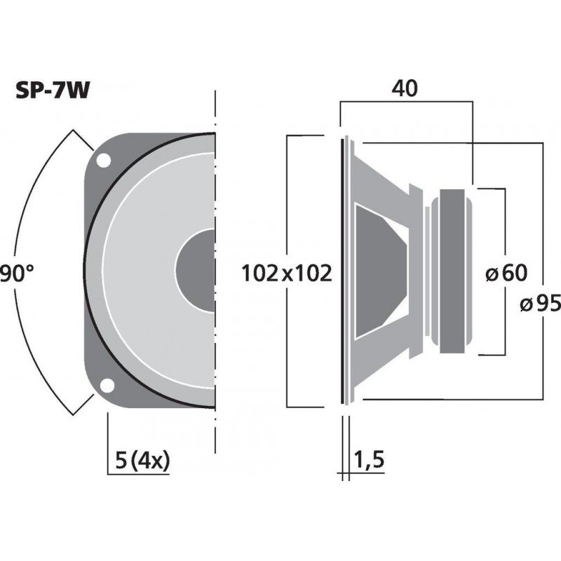Monacor SP-7W Głośnik uniwersalny, 4W RMS