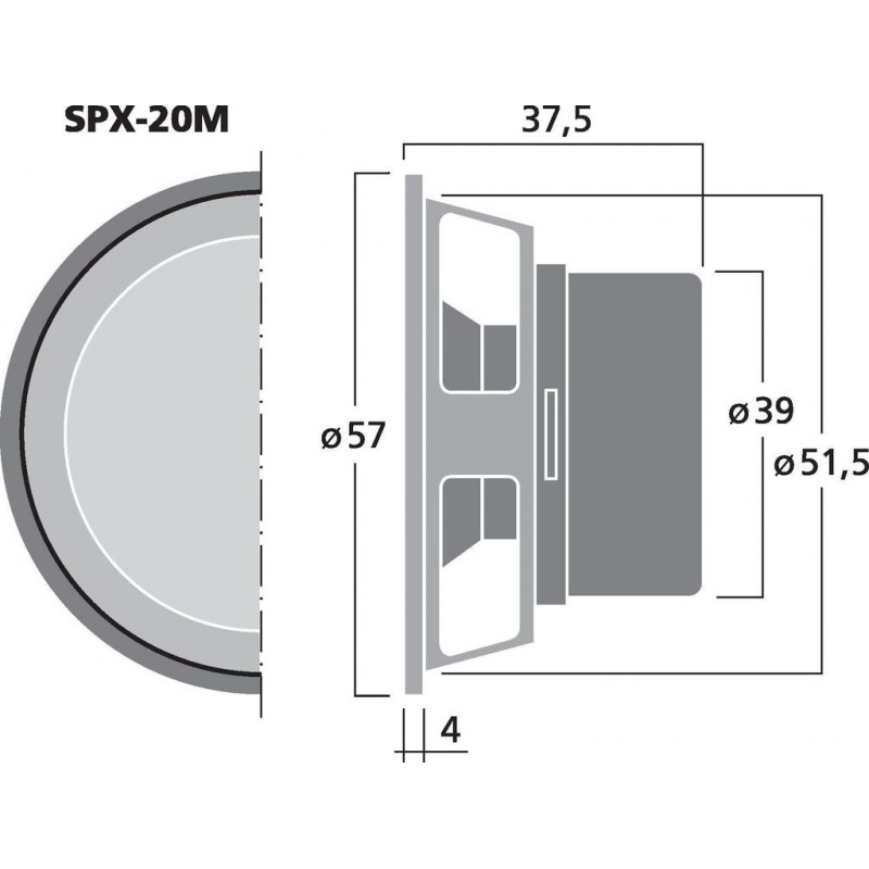 Monacor SPX-20M Miniaturowy głośnik pełnopasmowy, 15W RMS