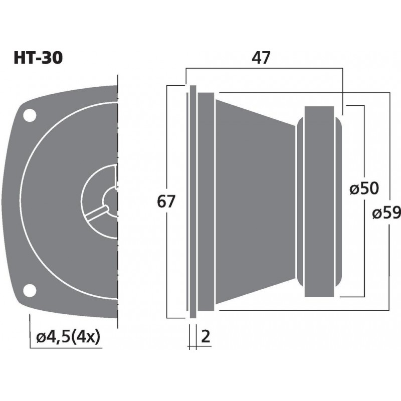 Monacor HT-30 Miniaturowy głośnik tubowy wysokotonowy, 50W RMS